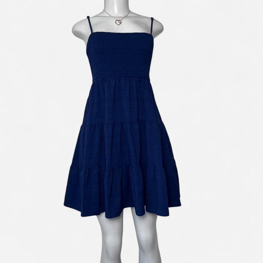 tiered dress layered summer spring navy blue small fairy boho beacy beach summer
